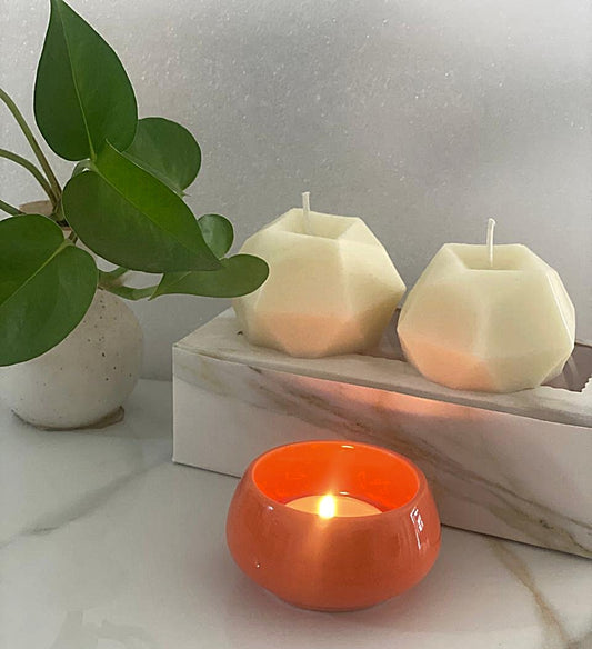 Hexagonal aroma candles Set of two