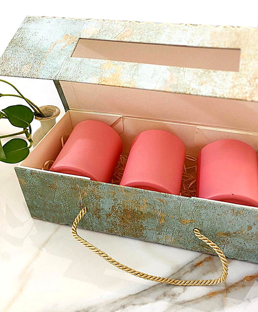 Blush Glow – Pink Jar Aroma Candle Set